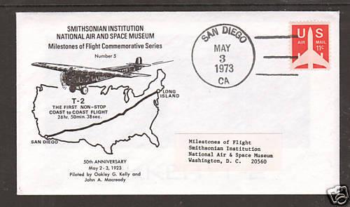 US 1973 Smithsonian First Flight Cover No. 5 VF