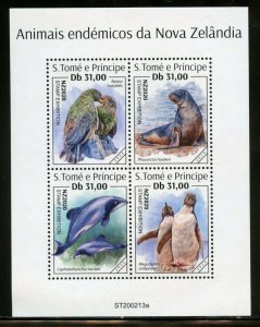 SAO TOME 2019 NEW ZEALAND ANIMALS  SHEET  MINT NH