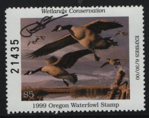 Oregon, State duck stamp 1999, Signed