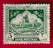 IRAQ SCOTT#81 1942 3f MAUSOLEUM OF KING FAISEL - USED