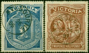 Victoria 1897 Set of 2 SG353-354 V.F.U