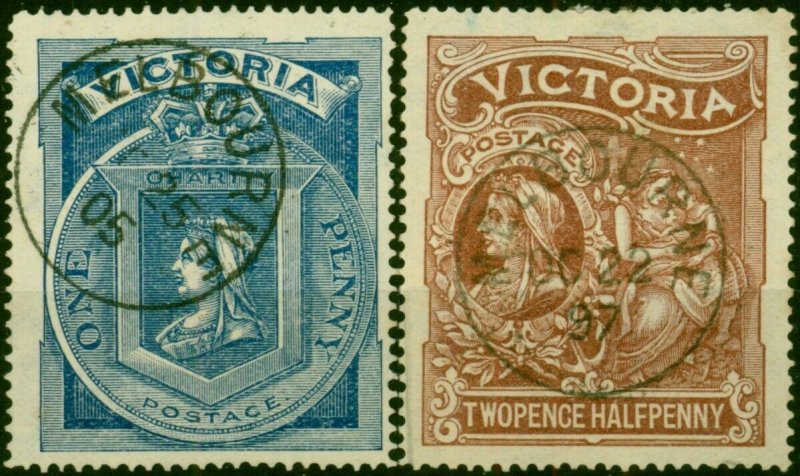 Victoria 1897 Set of 2 SG353-354 V.F.U