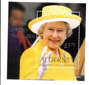 Alderney 2001 QE11 75th Birthday  Miniature Sheet superb Unmounted mint NHM