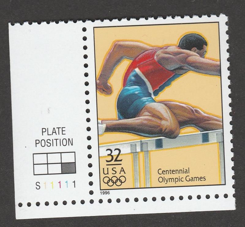 US 3068p Atlanta Olympic Games Men's Hurdles 32c plate single MNH 1996