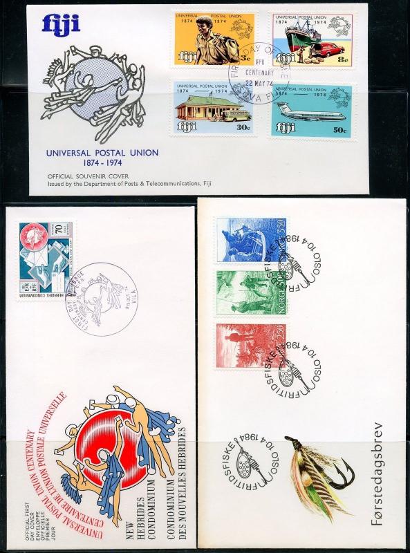 UPU UNIVERSAL POSTAL UNION ET CETERA LOT OF  29  FIRST DAY COVERS  AS SHOWN