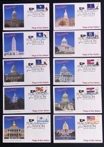 US 4293-4302 Flags of our Nation 2009 UA set of 10 Fleetwood Cachet FDC DP