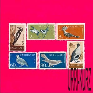BULGARIA 1959 Nature Fauna Birds Woodpecker Hoopoe Cuckoo 6v Sc1050-1055 Used