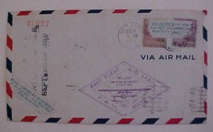 ANTIGUA FLIGHT COVER  1929 MIXED US PORTO RICO STAMP ONLY 300 MADE