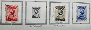 Stamp Europe Netherlands 1935 Girl Picking Apple B82, 84-85 used