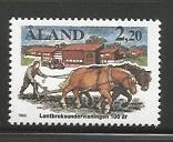 Aland MNH sc# 30 Plow Horses 2014CV $1.75