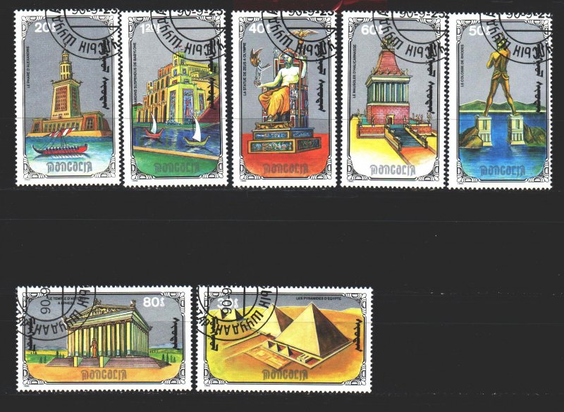 Mongolia. 1990. 2174-80. 7 wonders of the ancient world. USED.