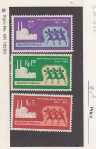 Indonesia Scott # 520-522,SG866-SG868 MLH 1961 Independence