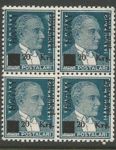 Turkey Hatay SC 11 Block of 4 MNH (6ciw)