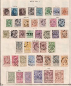 BELGIUM 1850 - 1940 OLD POWERFUL STAMP COLLECTION ON ALBUM PAGES! BIN AAK