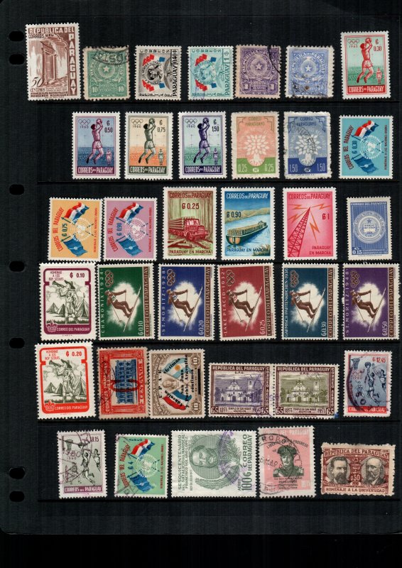 Paraguay  33  diff used and mint lot collection