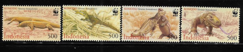 Indonesia 2000 WWF Komodo Dragon Sc 1911-1914 MNH A1298