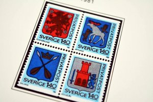 COLOR PRINTED SWEDEN 1971-1988 STAMP ALBUM PAGES (62 illustrated pages)