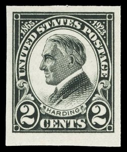 Scott 611 1923 2c Harding Memorial Imperforate Issue Mint VF NH Cat $9