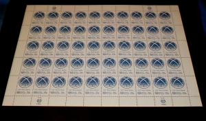 U.N. 1985, NEW YORK #443, I.L.O. TURIN CENTER, MNH, SHEET OF 50, NICE! LQQK