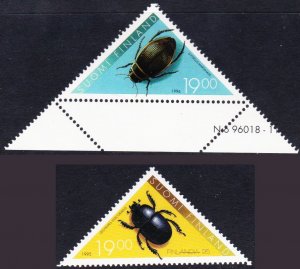 Finland #962,1009 MNH high value beetles