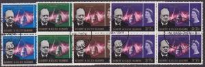 GILBERT & ELLICE IS 1966 Churchill set blocks of 4 fine used...............67961