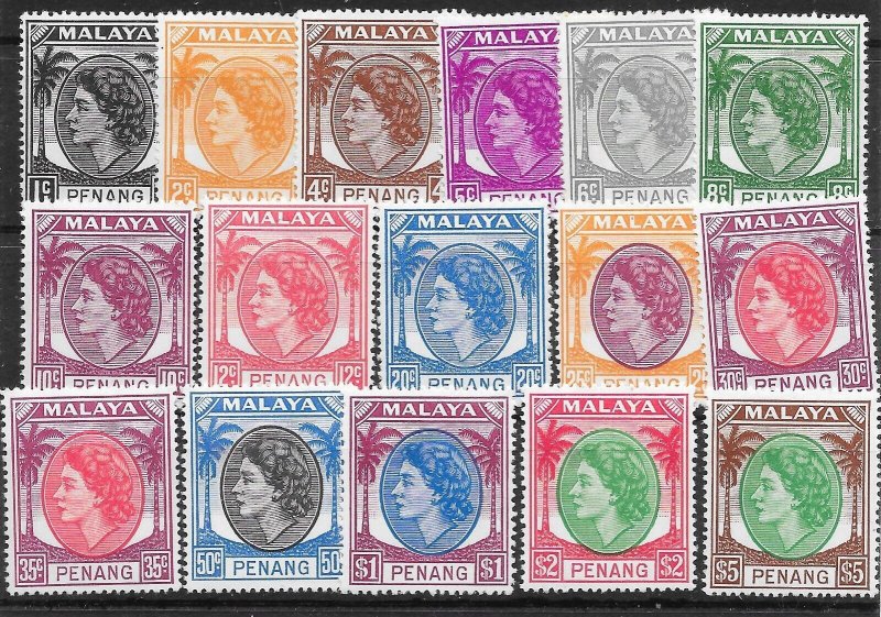 MALAYA PENANG SG28/43 1954-7 DEFINITIVE SET MTD MINT*