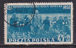 Poland 1952 Sc B74 International Childrens Day President Bierut CDS Stamp Used