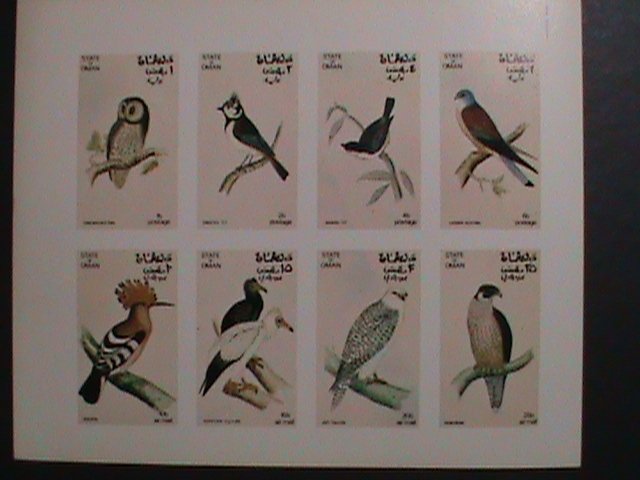 ​OMAN-1973 WORLD FAMOUS LOVELY BIRDS MNH IMPERF SHEET- WE SHIP TO WORLD WIDE