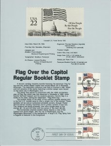 US SP672 Flag over Capitol booklet pane Souvenir Page #2116a