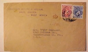 NIGERIA MAGENTA CROWN CANCEL KANO 3 MY 1944