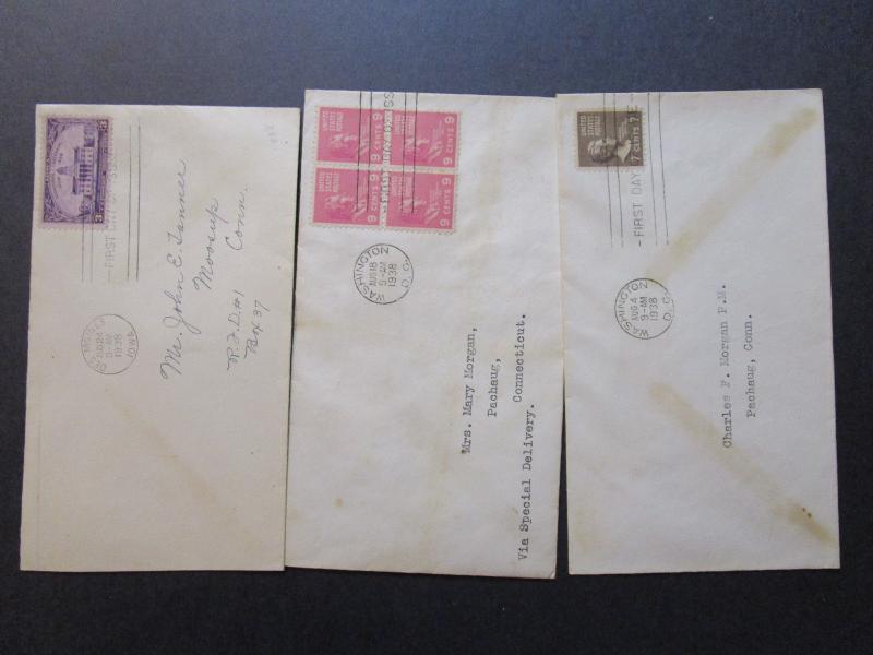 US 13 Different 1930s Uncacheted FDCs - M221