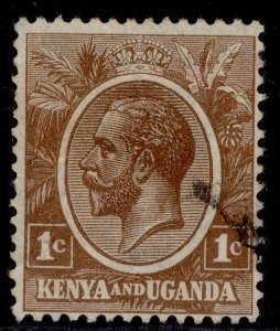 KENYA and UGANDA GV SG76, 1c pale brown, FINE USED.