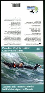 CANADA 2016 DUCK STAMP ARTIST SIGNED IN FOLDER AS ISSUED SURF SCOTERS LEDUC