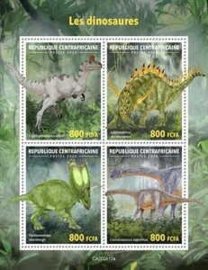 Central Africa - 2020 Dinosaurs, Camarasaurus - 4 Stamp Sheet - CA200412a