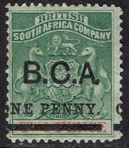 BRITISH CENTRAL AFRICA 1895 BCA OVERPRINTED ARMS ONE PENNY ON 2D