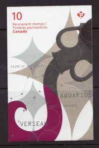 2013 - #2459a BK529 Booklet - Canada Signs of the Zodiac : Aquarius  cv$17