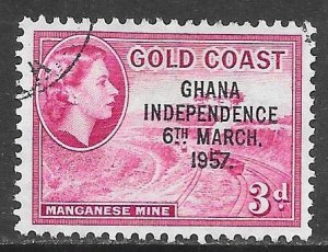 Ghana 8: 3d Independence overprinte, used, F-VF