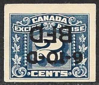 CANADA 1934-48 2c Imperf Precancel EXCISE TAX REVENUE VDM. FX98 Used