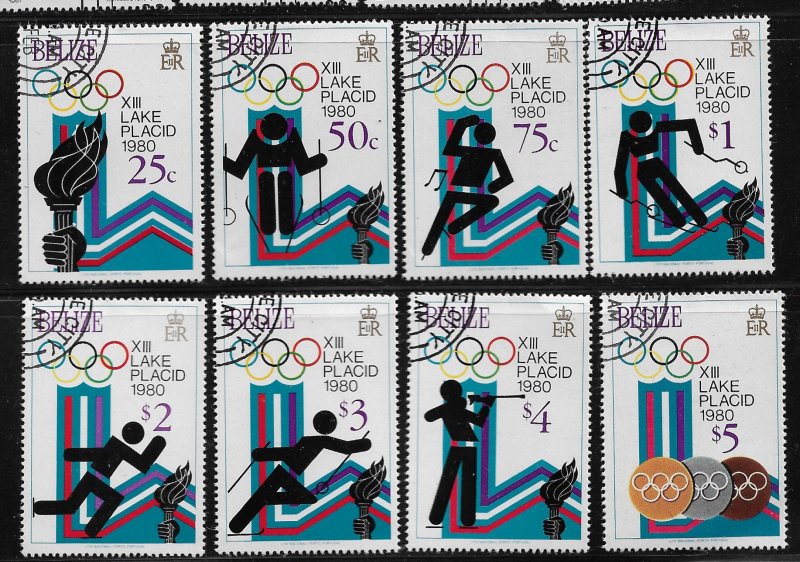 1979 Belize 461-8 1980 Winter Olympics, LakePlacid C/S CTO