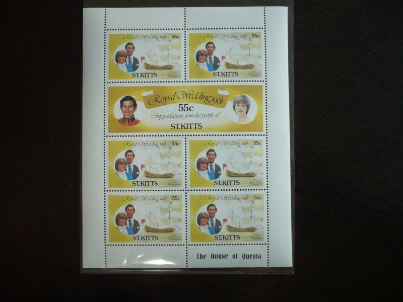 Stamps - St. Kitts - Scott# 75-76 - Mint Never Hinged Souvenir Sheet