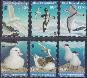 NEW ZEALAND ROSS DEPENDENCY 1997 WWF Antarctic Birds set MNH...............B3966