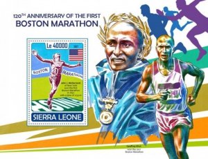 Sierra Leone - 2017 Boston Marathon - Stamp Souvenir Sheet SRL171004b