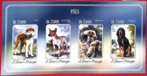A3281 - SAO TOME & PRINCE, ERROR IMPERF miniature s: 2014, dogs, Akita, terrier-