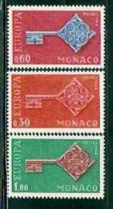 Monaco 1968 Europa CEPT, The Key 3v MNH  # 1327