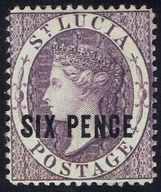 ST LUCIA 1882 QV SIX PENCE