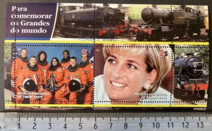 Timor Leste 2004 diana royalty trains space shuttle columbia disaster sheet MNH 