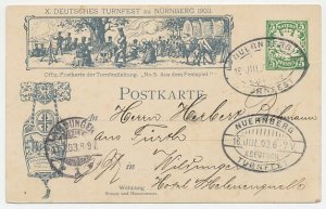 Postal Stationery Bayern 1903 Gymnastic Festival - Turnfest -Lutzower - Horse