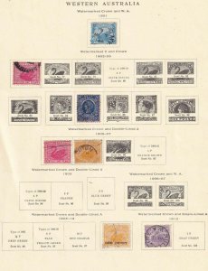 WESTERN AUSTRALIA 3 ALBUM PAGES COLLECTION LOT 24 STAMPS SOME OG H M/M $$$$$$$