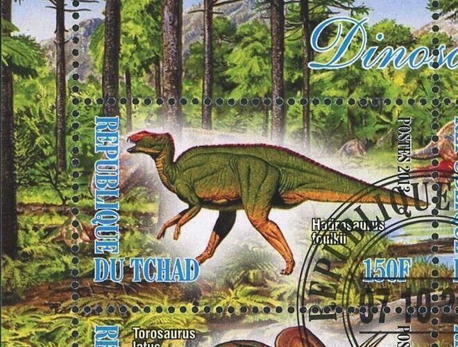 Dinosaur Torosaurus Latus Pre Historic Animal Souvenir Sheet of 4 Stamps