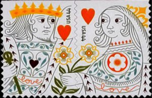 2009 44c Love, King & Queen of Hearts, Pair Scott 4404-05 Mint F/VF NH